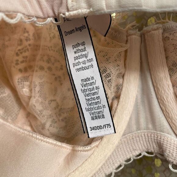 Victorias Secret Dream Angels Push Up Without Padding Pastel Pink Bra, 34DDD - Picture 5 of 7